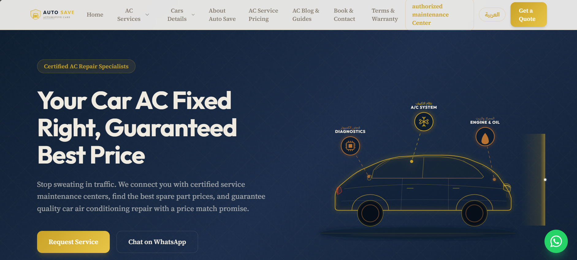 Screenshot of AutoSave Service Platform